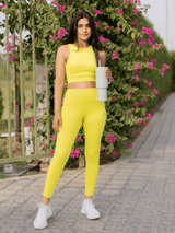 Shop-Padded Cross Back Lime Crop Top