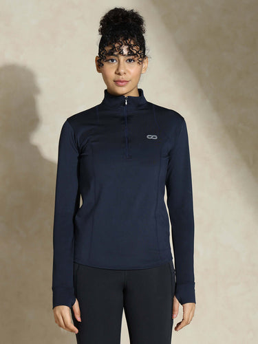 Shop-Women's Ath Runner Zip Neck Navy