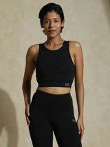 Shop-Padded Cross Back Crop Top Black