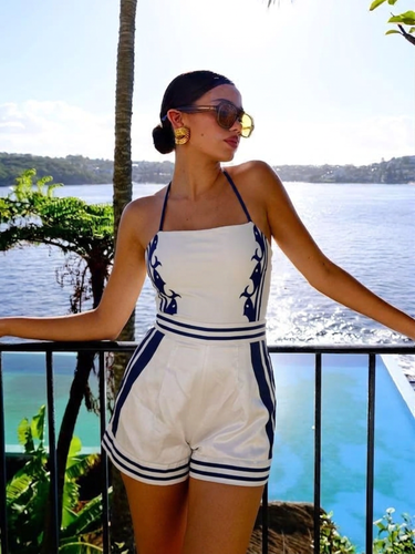 Nautica Halter Monokini with Shorts Set