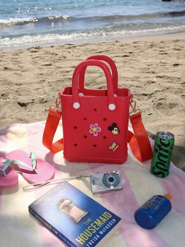 Red Croc Crossbody Tote Bag