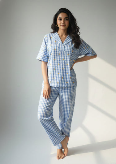 Sunflower Check Embroidered Co-Ord Set