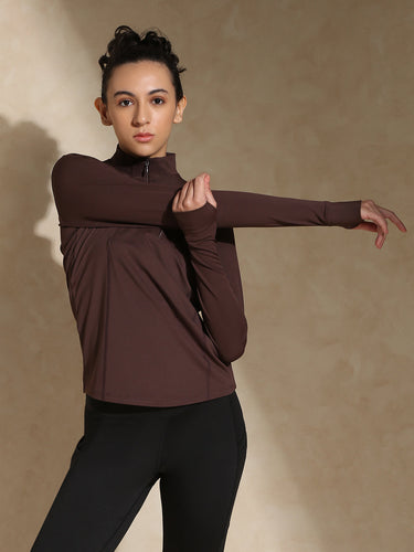 Shop-Women's Ath Runner Zip Neck Java