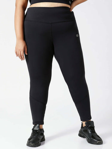 Ath Perform 7/8 High Waist Leggings Black Plus-Leggings-Silvertraq-Silvertraq