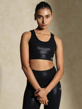Shop-Gloss Bra & Ath Track Leggings Shiny Black