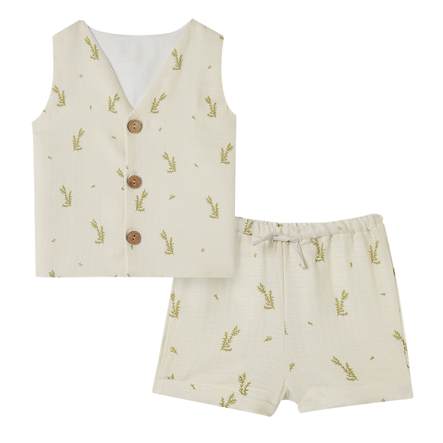 Organic Muslin Vest & Shorts Set