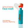 Skinvest face wash bottle with text on a white background
