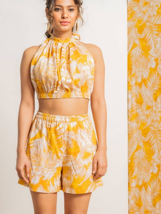 Hibiscus Sour Short Beachwear Co-ord Set