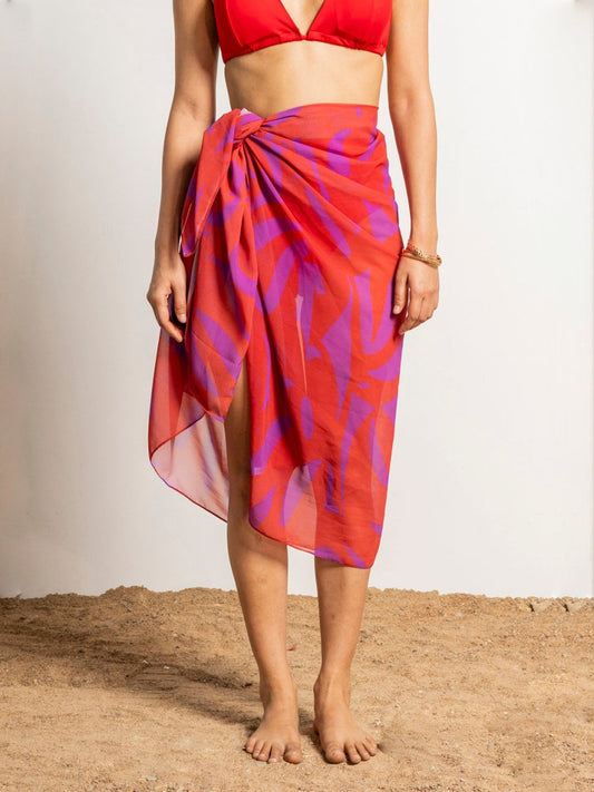 Sea Whip Red & Purple Sarong