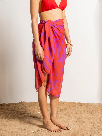 Sea Whip Red & Purple Sarong