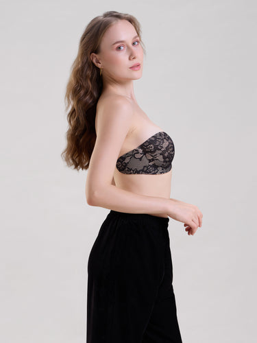 Lace Underwire Stick-On Bra With Moulded Cups