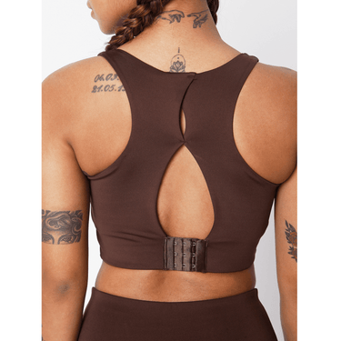 High Impact Action Bra With Clasp Java-Padded Crop Top-Silvertraq-Silvertraq