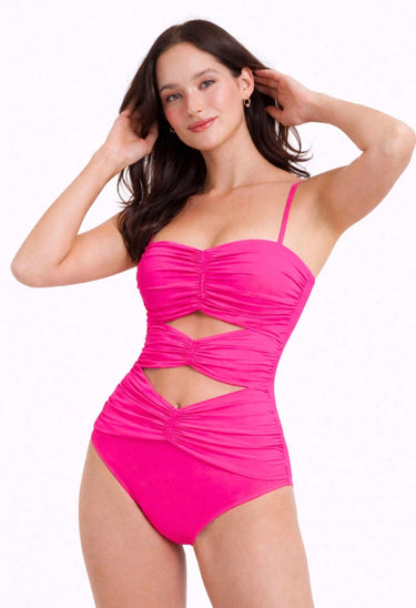 Hot Pink Cut-out Swimsuit