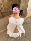 Baby Pink Gingham Oversized Cotton Scrunchie
