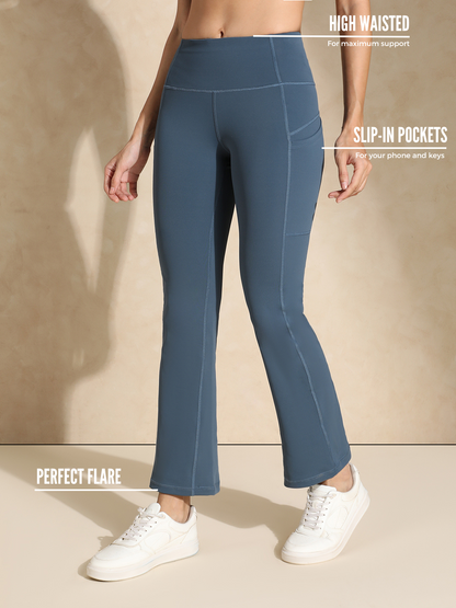 Luna Sculpt Flare Pants Aegean Blue