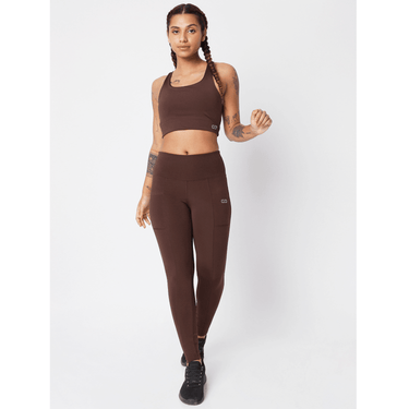 High Impact Action Bra With Clasp Java-Padded Crop Top-Silvertraq-Silvertraq