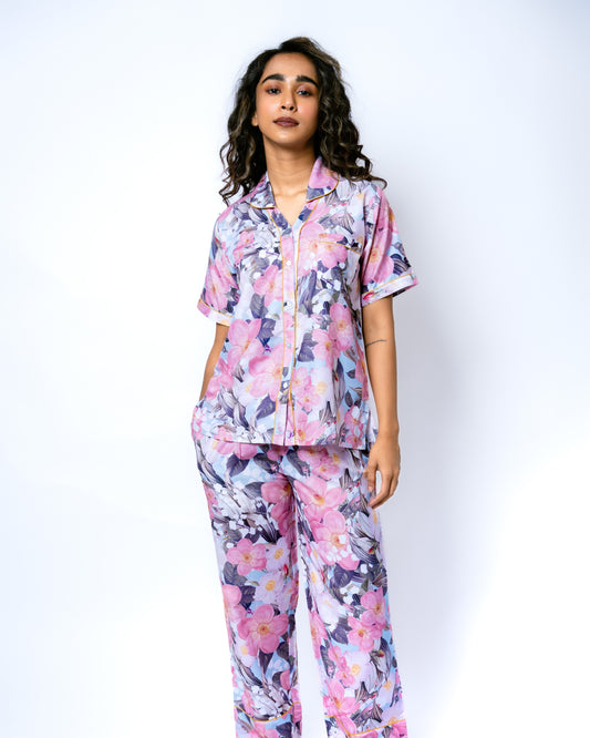 Floral Bloom - Pink Printed Pajama Set