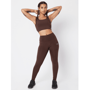 High Impact Action Bra With Clasp Java-Padded Crop Top-Silvertraq-Silvertraq