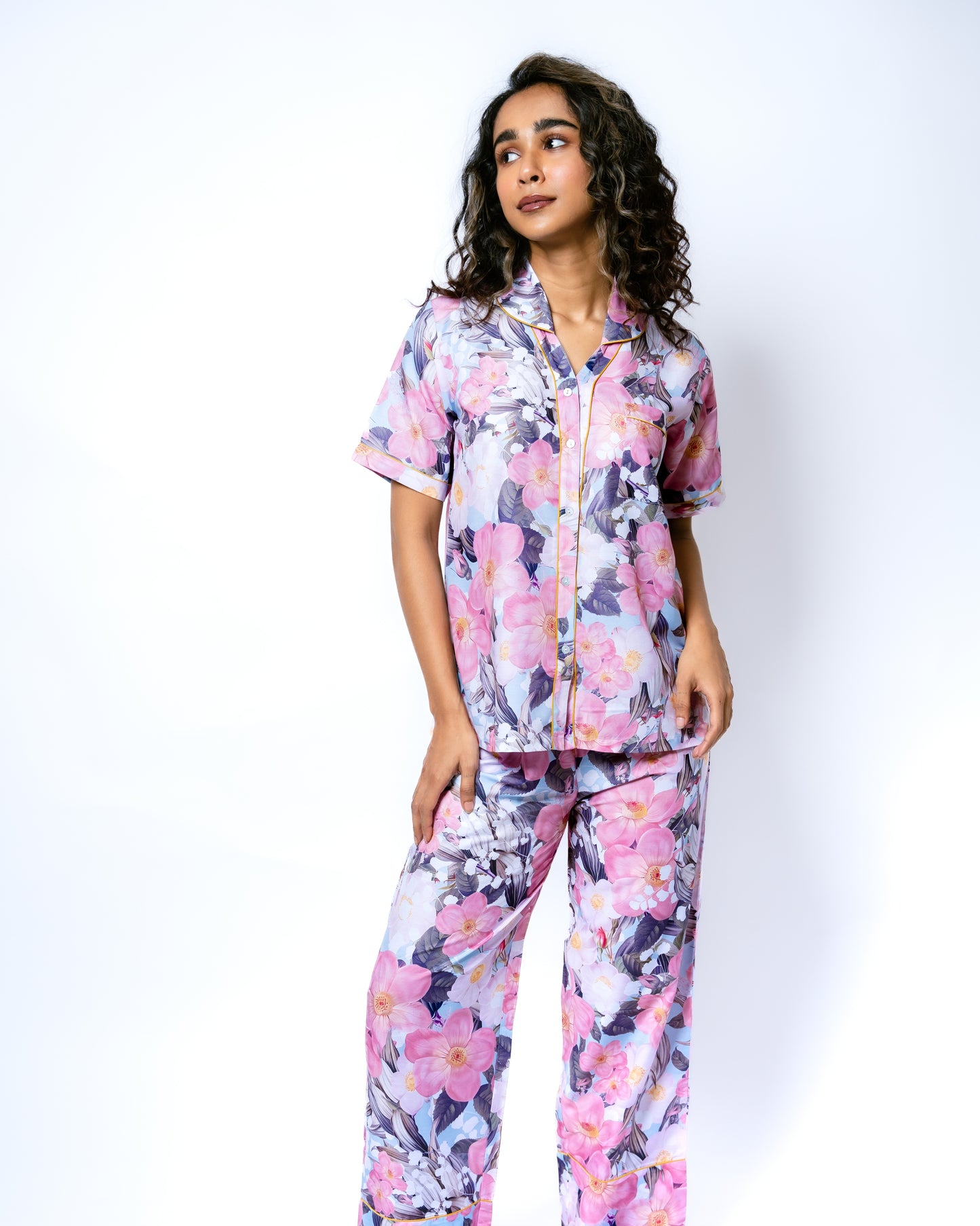 Floral Bloom - Pink Printed Pajama Set