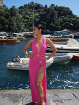 Hot pink starfish monokini with matching skirt on holiday