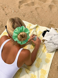 Green Gingham Oversized Cotton Scrunchie