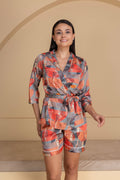 Satin Printed Short Lounger Set