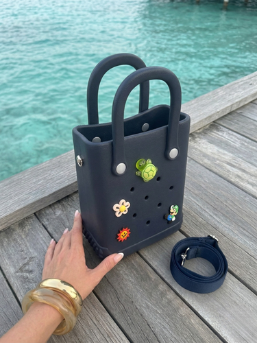 Blue Croc Crossbody Tote Bag