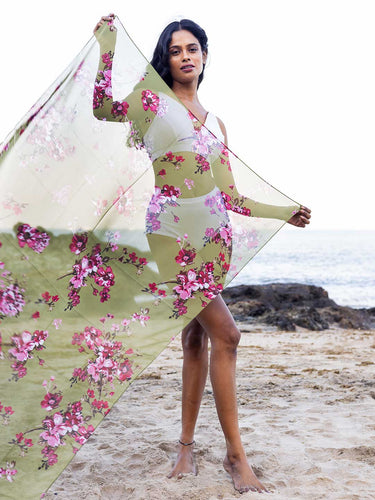 Lettuce Coral Sarong by AOBA, view 2