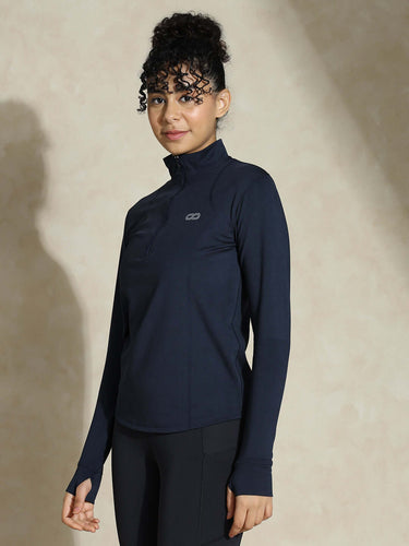 Shop-Women's Ath Runner Zip Neck Navy