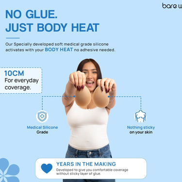 Non-Adhesive Reusable Nipple Covers + (10 cm)
