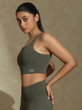 Terra olive high impact sports bra and luna sculpt leggings - Earthy tones activewear for Valentine's gift guide