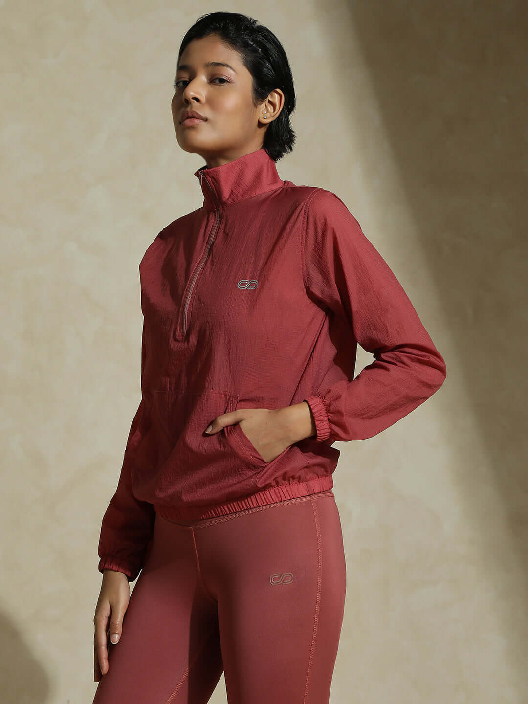 Shop-TraqLite Half Zip Performance Jacket Marsala