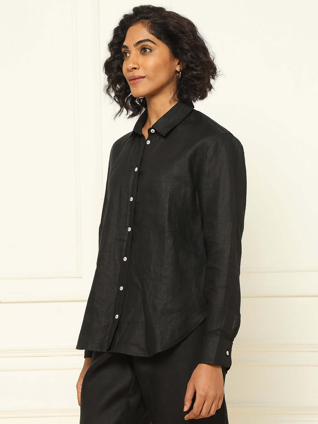 Shop-Linen Shirt Black