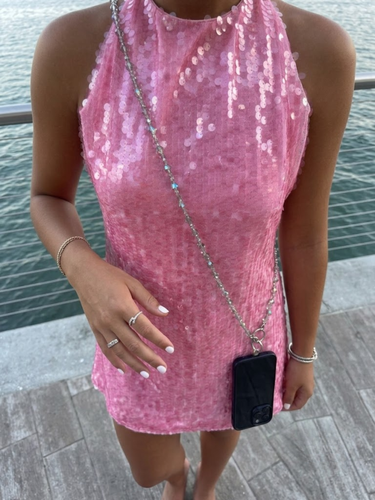 Grey Crystals Crossbody Phone Sling