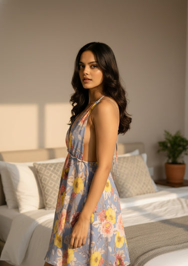 Bridal Bliss – Printed Cross-Back Nighty