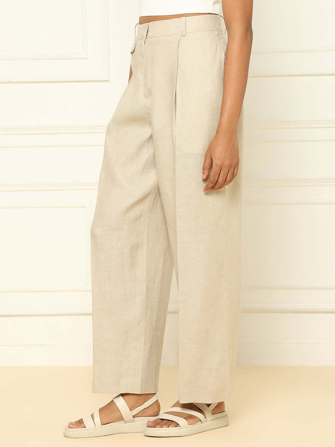 Shop-Linen Trousers Beige