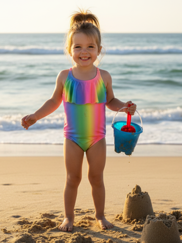 Girls Pastel Ombre One-Piece Swimsuit