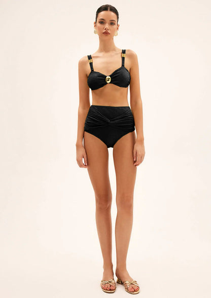 Black High Waist Bikini Skirt Set