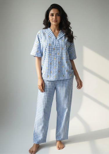 Sunflower Check Embroidered Co-Ord Set