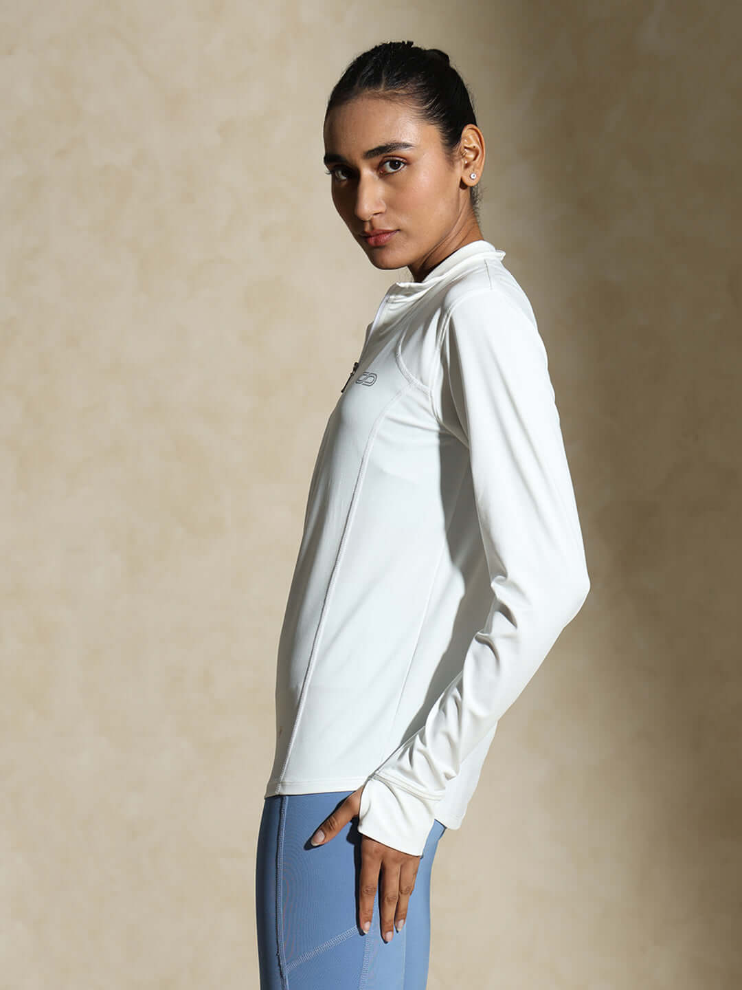 Shop-Women's Ath Runner Zip Neck White