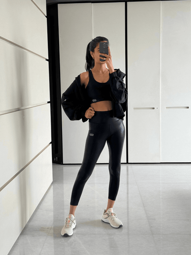 Shop-Ath Track Gloss Leggings Shiny Black