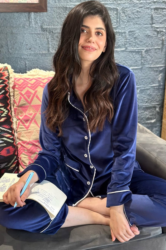 Sanjana Sanghi Pajama Set In Velvet