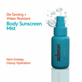 Skinvest Light It Up De-Tanning and Water Resistant Body Sunscreen Mist SPF 40 PA++++ in a teal spray bottle