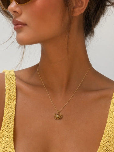 Gold Crab Pendant Necklace