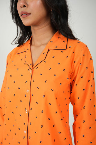 Tangerine Twinkle – Cotton Night Suit for Moms