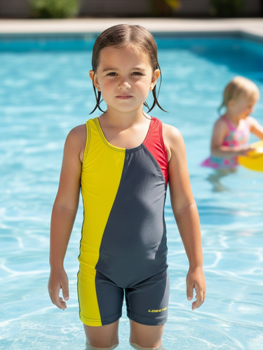 Girls Color-Block Sporty Swimsuit