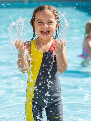 Girls Color-Block Sporty Swimsuit