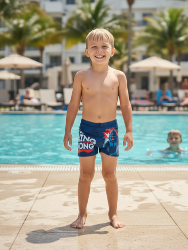 Boys King Kong Graphic Swim Trunks