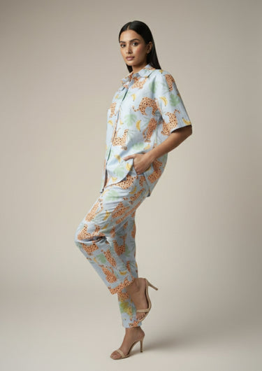 Wild Comfort Leopard Print-Night Suit