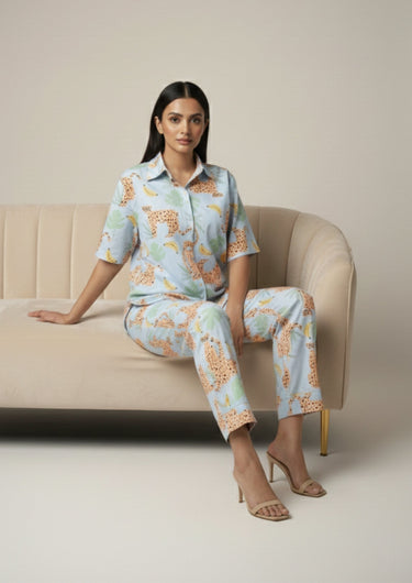 Wild Comfort Leopard Print-Night Suit